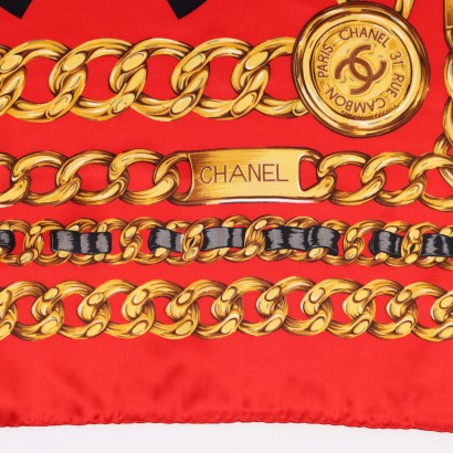 chanel vintage, foulard chanel, chanel rue de cambon, moda vintage, vintage Paris,Foulard Vintage Chanel 31 Rue Cambon