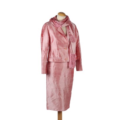 moda vintage, traje vintage, shantung, seda, 60s, milan vintage, vintage 60s, Pink Vintage Suit