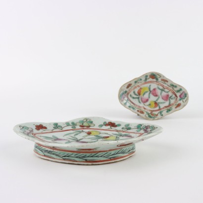 Groupe de 6 Soucoupes Porcelaine Chine XIX Siècle