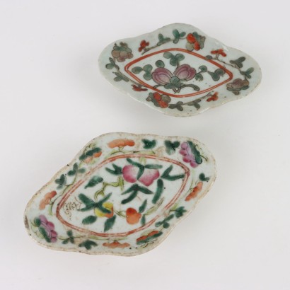 Groupe de 6 Soucoupes Porcelaine Chine XIX Siècle