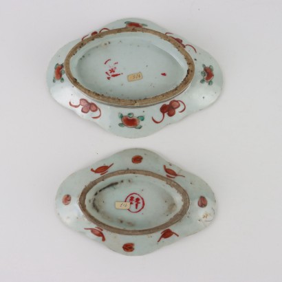 Groupe de 6 Soucoupes Porcelaine Chine XIX Siècle