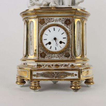 antiguo, reloj, reloj antiguo, reloj antiguo, reloj antiguo italiano, reloj antiguo, reloj neoclásico, reloj del siglo XIX, reloj de péndulo, reloj de pared, reloj de mesa de porcelana Jacob Peti