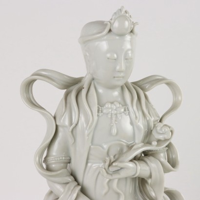 Manjushri Sculpture Porcelain China XX Century