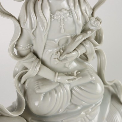 Manjushri Sculpture Porcelain China XX Century