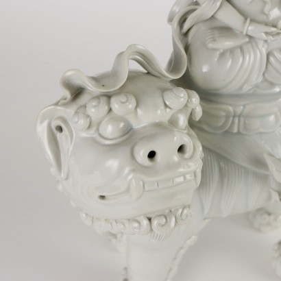 Manjushri Sculpture Porcelain China XX Century