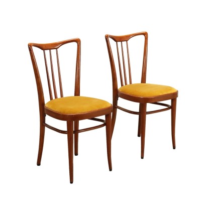 Couple of Chairs Beech Italy 1950s