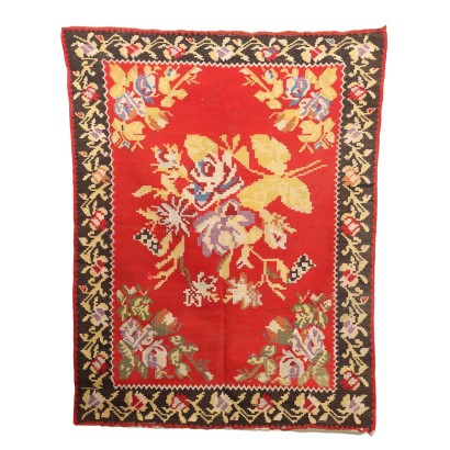 Tapis Kilim Coton Noeud Fin Turquie Années 1960