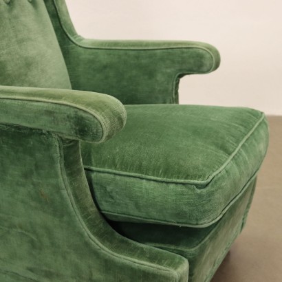 Fauteuil Velour Italie Années 1950