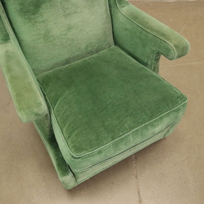 Fauteuil Velour Italie Années 1950