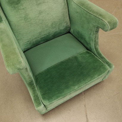 Fauteuil Velour Italie Années 1950