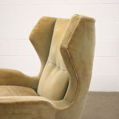 Fauteuil Velour Italie Années 1950