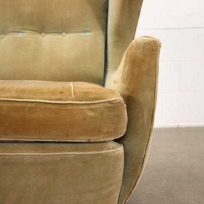 Fauteuil Velour Italie Années 1950