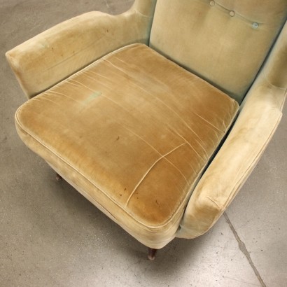 Fauteuil Velour Italie Années 1950