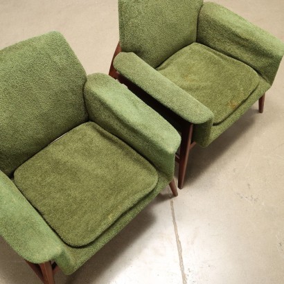 Paire de Fauteuils Teck Italie Années 1960