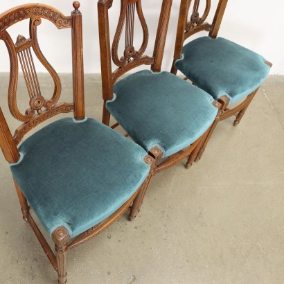 Gruppe von 8 Empire Stil Stühlen Buche Frankreich XIX Jhd