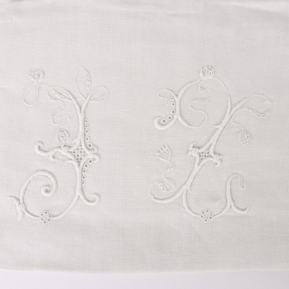 Pair of Pillowcases Flax Italy XX Century