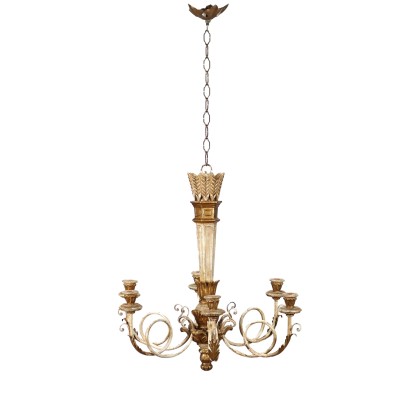 Chandelier Wood Italy XX Century