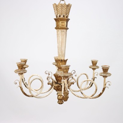 Chandelier Wood Italy XX Century