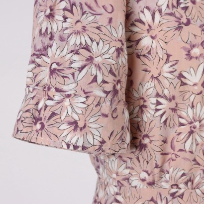 moda vintage, vestido floral, vestido de algodón, vestido vintage con margaritas rosas