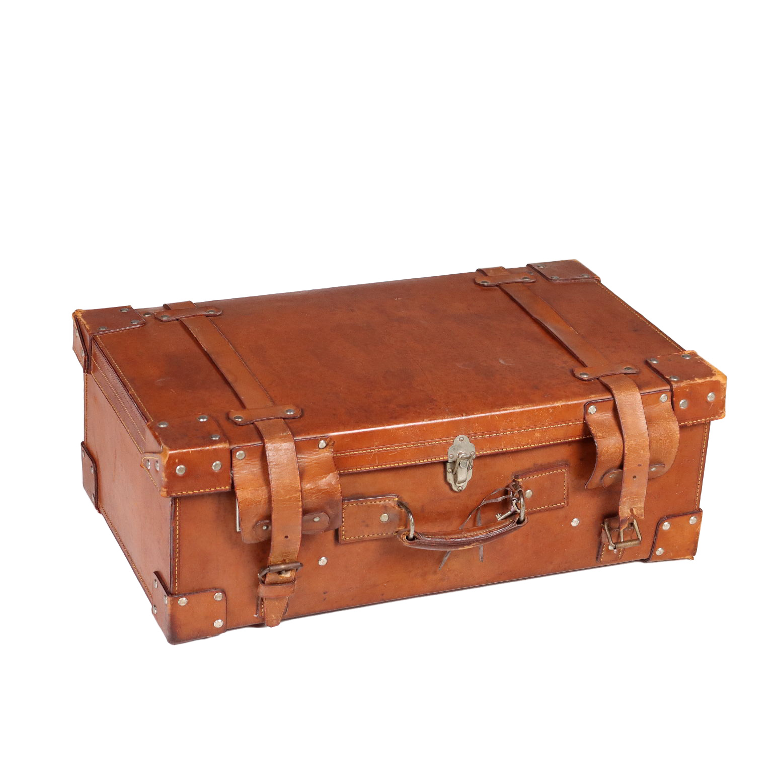 Vintage Leather Suitcase Italy 1930s 1940s Clothing House Linens Vintage dimanoinmano