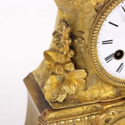 antiquariato, orologio, antiquariato orologio, orologio antico, orologio antico italiano, orologio di antiquariato, orologio neoclassico, orologio del 800, orologio a pendolo, orologio da parete,Orologio da Tavolo in Bronzo Dorato