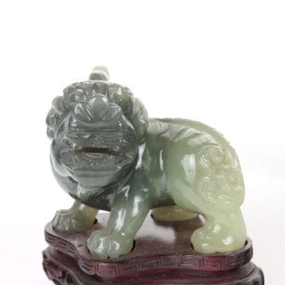 Paire de Lions Jade Chine XX Siècle