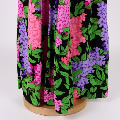 moda vintage, años 70, vestido floral. tejido de falconetto. ken scott, Vestido largo floral vintage