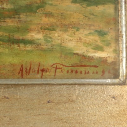 A. Tommasi Oil on Wooden Table Italy XX Century