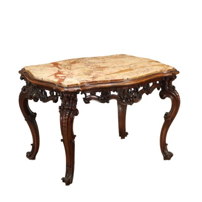 Baroque Style Coffee Table Walnut Italy XX Century