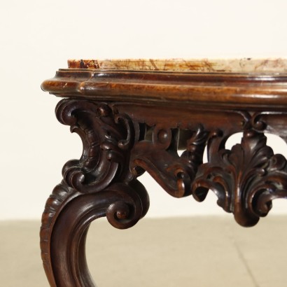 Table Basse Style Baroque Noyer Italie XX Siècle