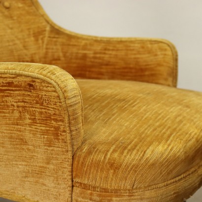 Paire de Fauteuils Tissu Italie Années 1950