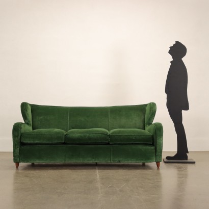 Sofa Samt Italien 1950er