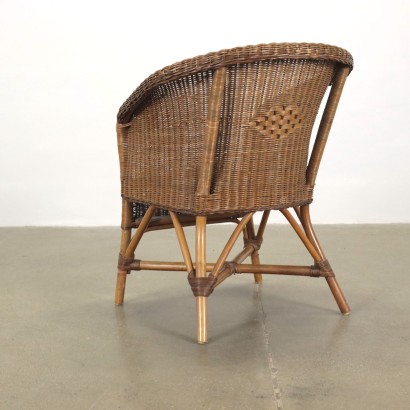 Fauteuil Osier Italie Années 1970