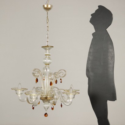 ANILLA0157291_918043 antiquariato, lampadario, antiquariato lampadari, lampadario antico, lampadario antico italiano, lampadario di antiquariato, lampadario neoclassico, lampadario del 800,Lampadario Pastorale in Vetro di Murano