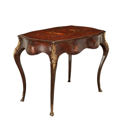 Baroque Style Writing Desk Wood Italy XX Century