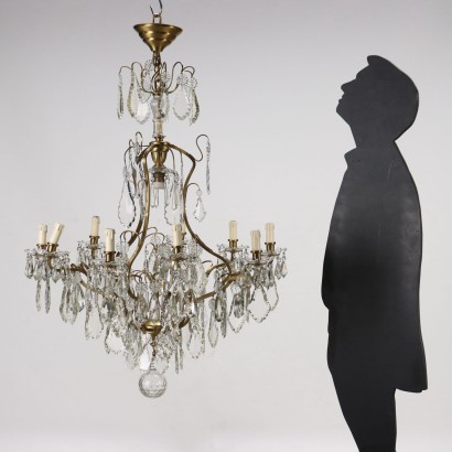 Chandelier Brass Italy XX Century