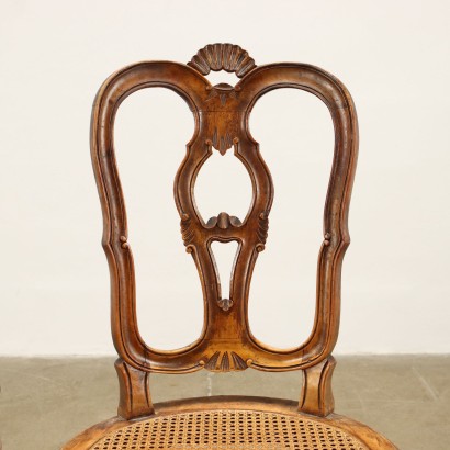 Group of 6 Baroque Style Chairs Walnut Italy XX Century