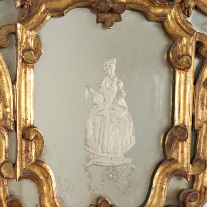 Paire de Miroirs Style Baroque Verre Italie XIX-XX Siècle