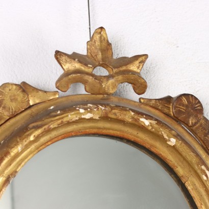 antiquariato, specchiera, antiquariato specchiera, specchiera antica, specchiera antica italiana, specchiera di antiquariato, specchiera neoclassica, specchiera del 800 - antiquariato, cornice, antiquariato cornice, cornice antica, cornice antica italiana, cornice di antiquariato, cornice neoclassico, cornice del 800,Specchiera Ovale in Legno Dorato