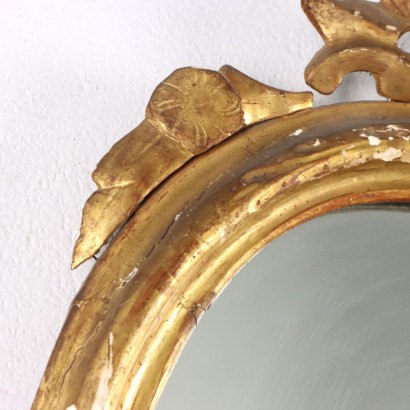 antiquariato, specchiera, antiquariato specchiera, specchiera antica, specchiera antica italiana, specchiera di antiquariato, specchiera neoclassica, specchiera del 800 - antiquariato, cornice, antiquariato cornice, cornice antica, cornice antica italiana, cornice di antiquariato, cornice neoclassico, cornice del 800,Specchiera Ovale in Legno Dorato