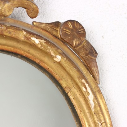 Miroir Ovale Bois Italie XIX-XX Siècle