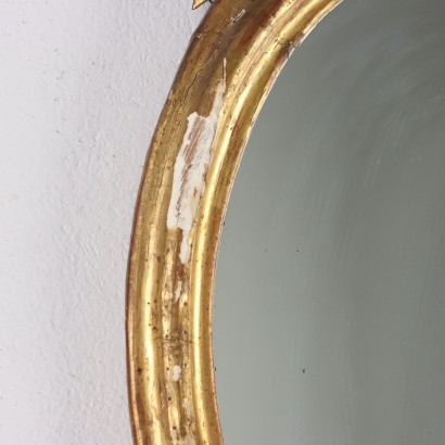 antiquariato, specchiera, antiquariato specchiera, specchiera antica, specchiera antica italiana, specchiera di antiquariato, specchiera neoclassica, specchiera del 800 - antiquariato, cornice, antiquariato cornice, cornice antica, cornice antica italiana, cornice di antiquariato, cornice neoclassico, cornice del 800,Specchiera Ovale in Legno Dorato