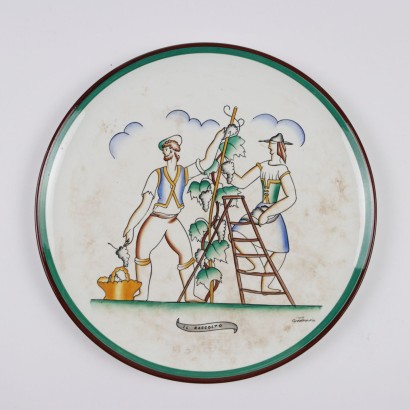 Groupe de 4 Assiettes R. Ginori Céramique Italie Années 1920-1930