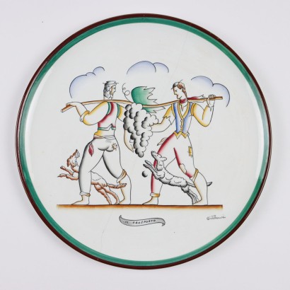 Groupe de 4 Assiettes R. Ginori Céramique Italie Années 1920-1930