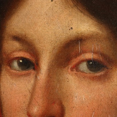 Porträt eines Mädchens Öl auf dem Tisch Spanien XVII Jhd