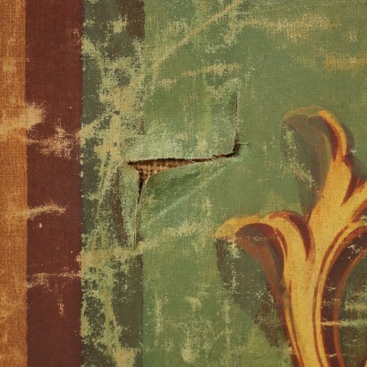 Large Silk Painting Italy XIX Century