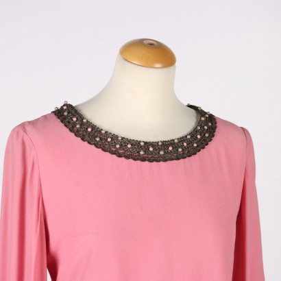 Moda de Milán, moda vintage, Milán vintage, años 70, 60, alta costura, vestido vintage rosa