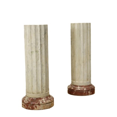 antigüedades, columna, antigüedades de columna, columna antigua, columna italiana antigua, columna antigua, columna neoclásica, columna del siglo XIX, par de columnas portajarrones