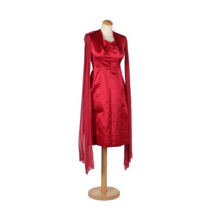moda vintage, vestido de vaina vintage, vestido de noche, moda de Milán, ropa vintage, vestido vintage rojo cereza