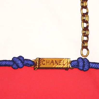 moda vintage, moda chanel, foulard chanel, foulard seta, moda parigi, vintage parisi,Foulard Vintage Chanel